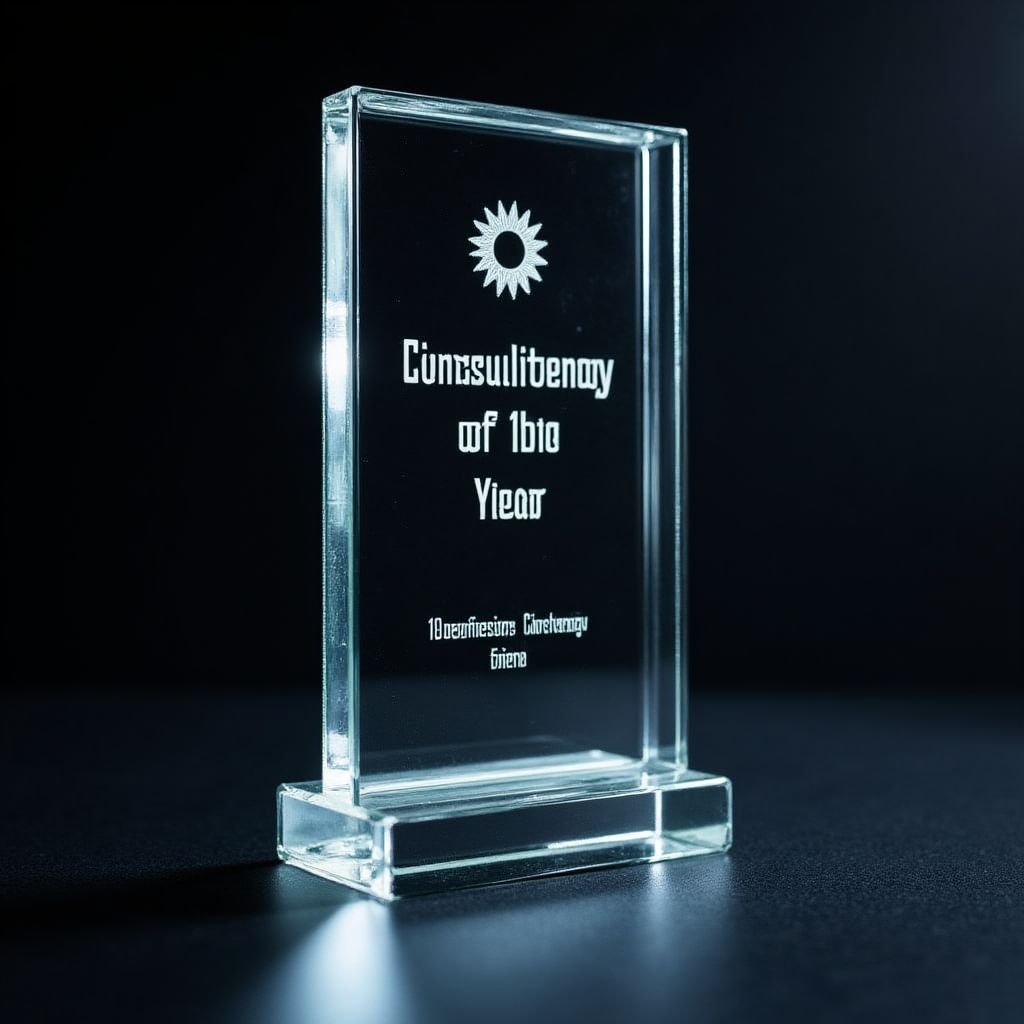 Trofeo de premio a la mejor consultora del año