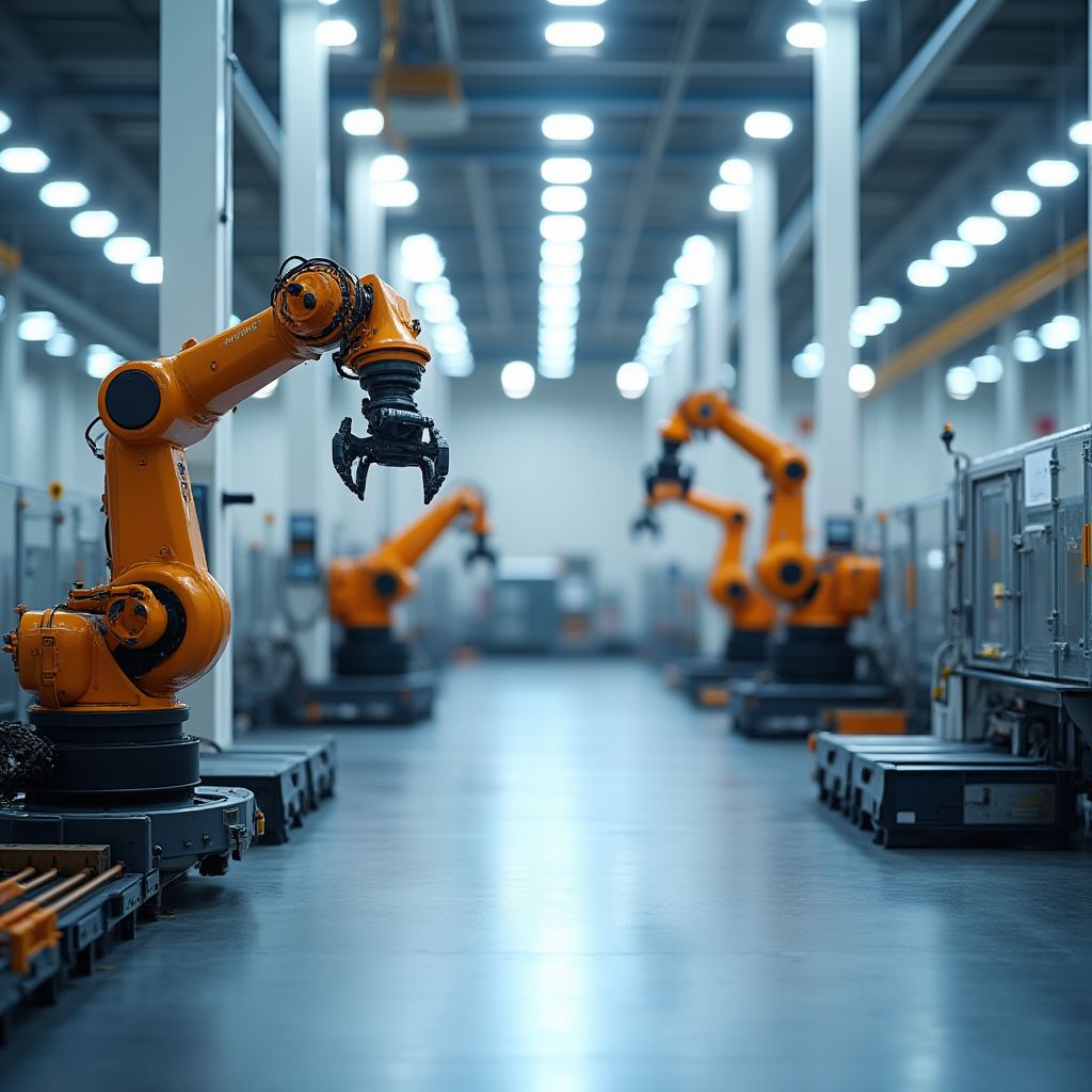 Una planta de manufactura moderna y automatizada